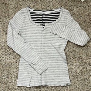Comfy cotton striped long-sleeve! Size XS